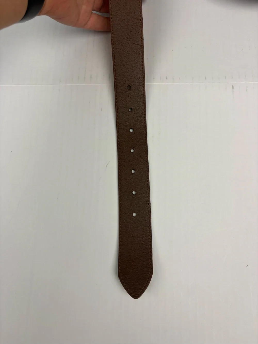 Columbia Men XL 42 44 Belt Brown Leather Silver Tone Buckle Adjustable Casual